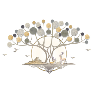 Décoration murale moderne de luxe en métal doré 3D, sculpture murale artisanale en fer en forme de grande feuille de lotus pour salon, hôtel, ornement - Product Image 3