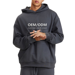 Customized Heavy Thickened Winter Front Logo <b>Pullover</b> <b>Mens</b> Hoodie High Street Solid Color Casual Plus Size <b>Men's</b> Hoodies OEM - Product Image 4