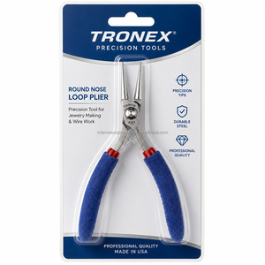 Pince à bec rond TRONEX en acier inoxydable pour la fabrication de bijoux, pointes de précision, poignée bleue A331, fabriquée par INTENSE SURGICAL - Product Image 1