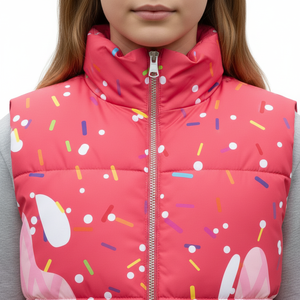 Chaleco Acolchado Impermeable de Invierno para Niñas, Diseño Personalizado ODM con Logotipo, Estilo Urbano, Sin Mangas, Color a Elección - Product Image 4