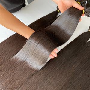 Vente en gros d'extensions de cheveux humains vietnamiens bruts de qualité Remy à trame droite soyeuse de 100g/paquet - Product Image 2