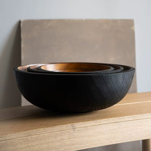 Bol en bois éco-responsable au design moderne, en résine de bois, fait main pour les fêtes à domicile, grandes et petites tailles, idéal pour servir soupes et aliments - Product Image 1