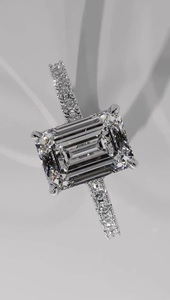 Anillo de diamante cultivado en laboratorio, certificado IGI, diamante rosa de 3 quilates, diamante VVS2, anillo de oro blanco de 18 quilates, anillo de diamante esmeralda de fantasía. - Product Image 1