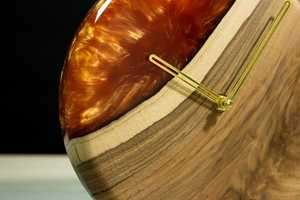 Contemporary Epoxy Resin Wooden <b>Table</b> <b>Clock</b> For Gifting & Homedecor Luxury Smooth Polish Finished Time Piece For Restaurant - Product Image 4