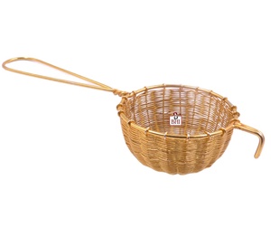 Passoires en laiton à mailles fines tressées, utilisées pour égoutter les liquides des aliments, en fil de laiton tressé à la main pour le thé - Product Image 3