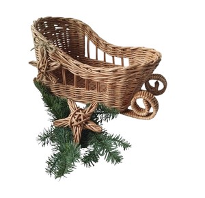 Handcrafted Wreath <b>Ornament</b> Rattan Decorate Christmas Tree <b>Hanging</b> Pendant Eco Friendly Woven Holiday Party Display Supply - Product Image 1