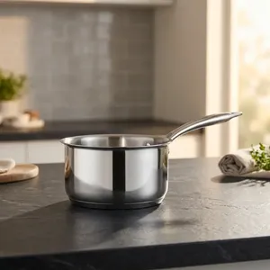 Premium Stainless Steel Triply Saucepan with Lid 18 cm 304 Grade <b>Induction</b> Compatible Kitchen Cooking <b>Pot</b> Low Price - Product Image 1