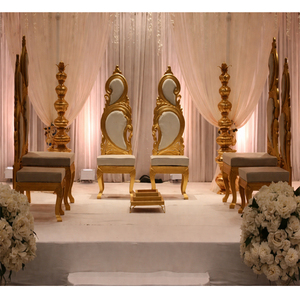 Elegantes Sillas de Mandap Estilo Hoja para Bodas Indias, Silla de Mandap de Madera de Diseño para Bodas Vidhi, Conjunto de Sillas de Mandap para Bodas Reales, Canadá - Product Image 1