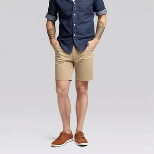 Shorts de golf chino décontractés personnalisés pour l'été, respirants, séchage rapide, couleur kaki, pour garçons et hommes, vente en gros - Product Image 3