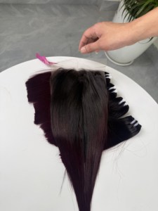 ผมต่อแบบเส้นตรงสีเบอร์กันดีออมเบร  สีแดงไวน์  ผมเวอร์จินแท้จากเวียดนาม  แบบ Double Drawn - Product Image 5