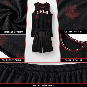 Ensemble de maillot et pantalon de basket-ball sans manches unisexe pour adultes, personnalisé, 100% polyester, tenue de sport d'été - Product Image 5