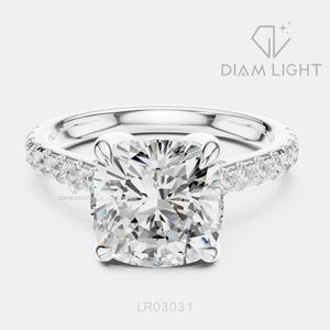 4.015CT <b>Cushion</b> Cut Lab Grown Diamond <b>Ring</b> in 14K White Gold with IGI Certified F+ Color VS+ Clarity Elegant New Engagement <b>Ring</b> - Product Image 1