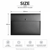 Pochette porte-documents A4 en PP avec logo personnalisé, fermeture à bouton-pression, pour bureau, école, cadeau promotionnel, OEM