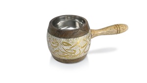Mabkhara Arabe Artisanale de Luxe avec Finition en Bois Naturel pour la Combustion d'Oud et de Bakhoor - Product Image 4