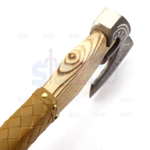 Custom Forged Carbon Steel Viking Style <b>Axe</b> Bearded <b>Axe</b> Ash <b>Wood</b> Tomahawk Premium Leather Sheath Best Gift Premium Hammer <b>Axe</b> - Product Image 5