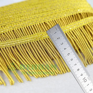 Frange en fil de bouillon 100 % polyester, couleur or foncé, personnalisable, tous designs, pour vêtements, textiles de maison et rideaux tressés – Vente en gros - Product Image 6