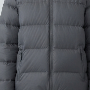 Women's Gray Stand Collar Puffer Jacket Lightweight Polyester Windproof Casual Zipper Closure Regular Fit Winter Wear - Product Image 5