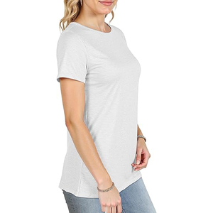 T-shirts personnalisés en polyester/coton pour femmes, coupe oversize, style streetwear, été, tissu épais, vierges, vente en gros - Product Image 5