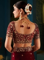 Sari indien traditionnel orné pour femme, style Bollywood, en mélange de soie, pour occasions de fête, réversible, séchage rapide