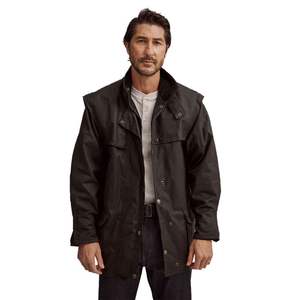 Manteau long d'équitation en cuir huilé/ciré pour homme adulte, imperméable, très vendu - Product Image 6