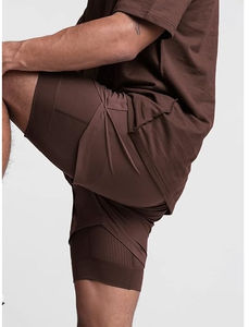 Shorts de sport et de course pour hommes, taille plus, légers, respirants, en coton, avec logo personnalisé, taille élastique, séchage rapide, taille mi-haute, imprimé, décontractés - Product Image 4