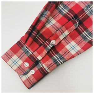 Chemises de travail à carreaux 100 % coton à bords bruts, double poche poitrine, boutons-pression, style streetwear automne, écologiques, directement de l'usine - Product Image 6