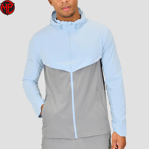 Chaqueta ligera de poliéster para hombre, cortavientos, con capucha, de secado rápido, transpirable, con cremallera, para deportes al aire libre. - Product Image 2