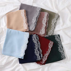 ผ้าคลุมศีรษะมุสลิมคุณภาพสูง ผ้าชีฟองมุกประดับเพชรทรงสี่เหลี่ยม ปักลายสำหรับผู้หญิง ระบายอากาศได้ดี ผ้าพันคอผืนยาวสำหรับฤดูร้อน - Product Image 3