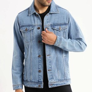 Wholesale 2026 New Fashion Coated Plain Washed Cotton Casual Black Men's <b>Denim</b> Jeans <b>Jacket</b> Front <b>Custom</b> <b>Denim</b> <b>Jackets</b> for - Product Image 1