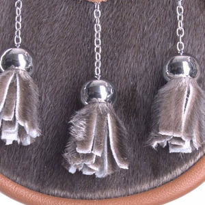 Sporran Escocés Ecológico con Solapa de Cuero y Borlas, Accesorio para Kilt de las Tierras Altas, para Actividades al Aire Libre - Product Image 6