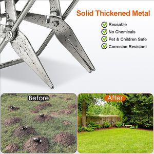 Potente trampa metálica impermeable para topos, fácil de instalar con eliminación instantánea y segura para mascotas en el jardín, de estado sólido para el control de ratones en primavera. - Product Image 6
