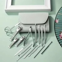 Ensemble professionnel de coupe-ongles et pinces à cuticules en acier inoxydable avec étui de voyage, durable, pour manucure et pédicure des doigts et des orteils