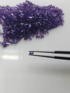 Ametyste africaine naturelle violette, taille baguette 3x2MM, pierres précieuses de qualité supérieure pour la fabrication de bijoux - Product Image 1