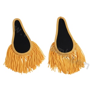 Top Selling <b>Black</b> & Gold Viscose Ceremonial Epaulettes Premium Bullion Wire Fringe Shoulder <b>Boards</b> - Product Image 1