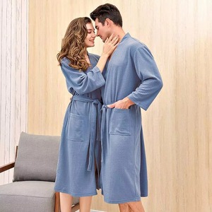 High Quality 100% <b>Waffle</b> Cotton Winter Summer Spring Bath Hotel Sleeping Gown Soft Breathable - Product Image 4