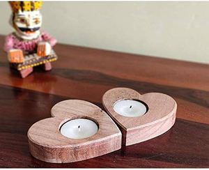 Wooden crafted <b>candle</b> holder with burning effect handmade indian crafted home wedding table - new <b>set</b> of 3 - Product Image 4