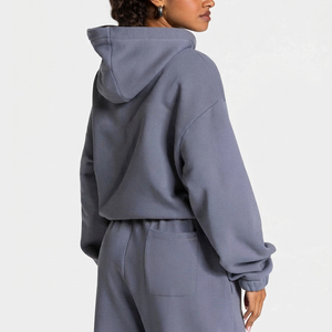 Ensemble de survêtement hiver oversize pour femme, coupe ample, molleton 100% coton 500 GSM, sweat à capuche et pantalon de jogging, logo personnalisé, anti-plis - Product Image 4