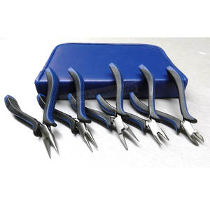 Ensemble de 5 pinces à bijoux de qualité supérieure avec logo personnalisé, marque ZETOMED PRO, en acier inoxydable, pour la fabrication de bijoux, le façonnage de fils et le bricolage. - Product Image 1