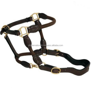 Licou de cheval fantaisie en corde et cuir personnalisé avec muserolle de forme anatomique rembourrée et souple, quincaillerie en laiton réglable - Product Image 5