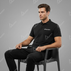 Camiseta de Algodón Sólido para Hombre, Uniforme de Equipo, Manga Corta, Logotipo de Marca Bordado en la Parte Delantera, Top Informal, Ropa de Golf, Promoción de Eventos - Product Image 4