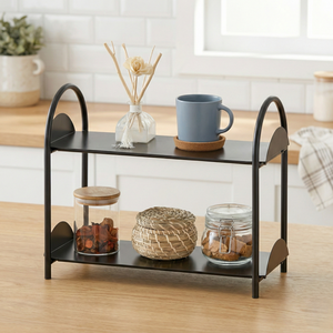 Wholesale Japanese Style Eco-Friendly Five-Tier Functional Tabletop Storage Holder <b>Metal</b> Kitchen <b>Rack</b> Powder Coating Easy - Product Image 1