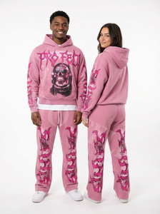 Conjunto de Sudadera con Capucha y Pantalones Deportivos con Diseño de Calavera Personalizado, Ropa Deportiva Urbana, Diseño de Calavera, Estilo Cómodo, Trajes Deportivos para Entrenamiento - Product Image 5