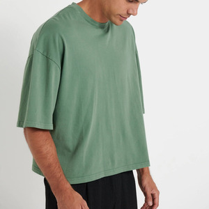 เสื้อยืดผู้ชายคุณภาพสูง ผ้าฝ้าย 100% ทรงหลวมไหล่ตก พิมพ์โลโก้ตามสั่ง - Product Image 5