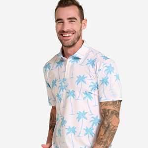 เสื้อเชิ้ตแขนสั้นผู้ชาย สีพื้น ผ้าโพลีเอสเตอร์ป๊อปลิน สวมใส่สบาย ระบายอากาศได้ดี พิมพ์ลายดิจิตอลด้านหน้า ผ้าถักน้ำหนัก 220 กรัม - Product Image 2