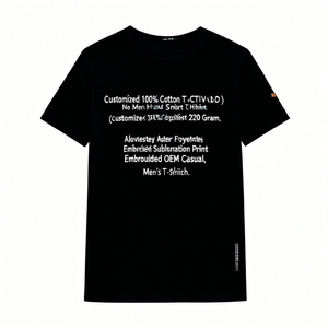 Customized 100% Cotton T-<b>Shirt</b> for Men Short Sleeve <b>3XL</b> 220 Grams Allover Polyester Sublimation Print Embroidered OEM Causal - Product Image 3