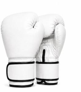 Gants de boxe en PU blanc avec sangle de poignet en velcro pour l'entraînement et le sparring des adultes - Product Image 2