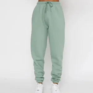 กางเกงวอร์มเอวสูงผ้าขนแกะ35% โพลีเอสเตอร์65% ใส่สบายชุดวอร์มของผู้หญิงกางเกงปักระบายอากาศได้ดี - Product Image 1