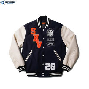 Chaqueta Varsity de Invierno Personalizada de Alta Calidad con Bordado, Cuerpo de Lana y Mangas de Cuero - OEM/ODM al por Mayor, Resistente al Viento - Product Image 3