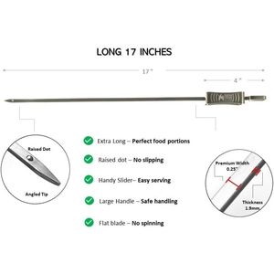 Spiedini per Barbecue in Acciaio Inox da 17 Pollici, Lame Piatte Scorrevoli, Riutilizzabili e Lavabili in Lavastoviglie - Product Image 3