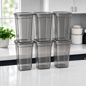 Transparent 1000ML PET <b>Kitchen</b> Organizer Container <b>for</b> Pantry <b>Storage</b>, Tea, Coffee, Sugar & Dry Fruits - Product Image 1
